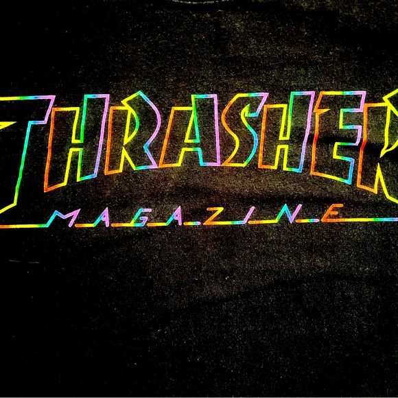 Thrasher Magazine Rainbow Logo Black Small T-shirt - Picture 1 of 3